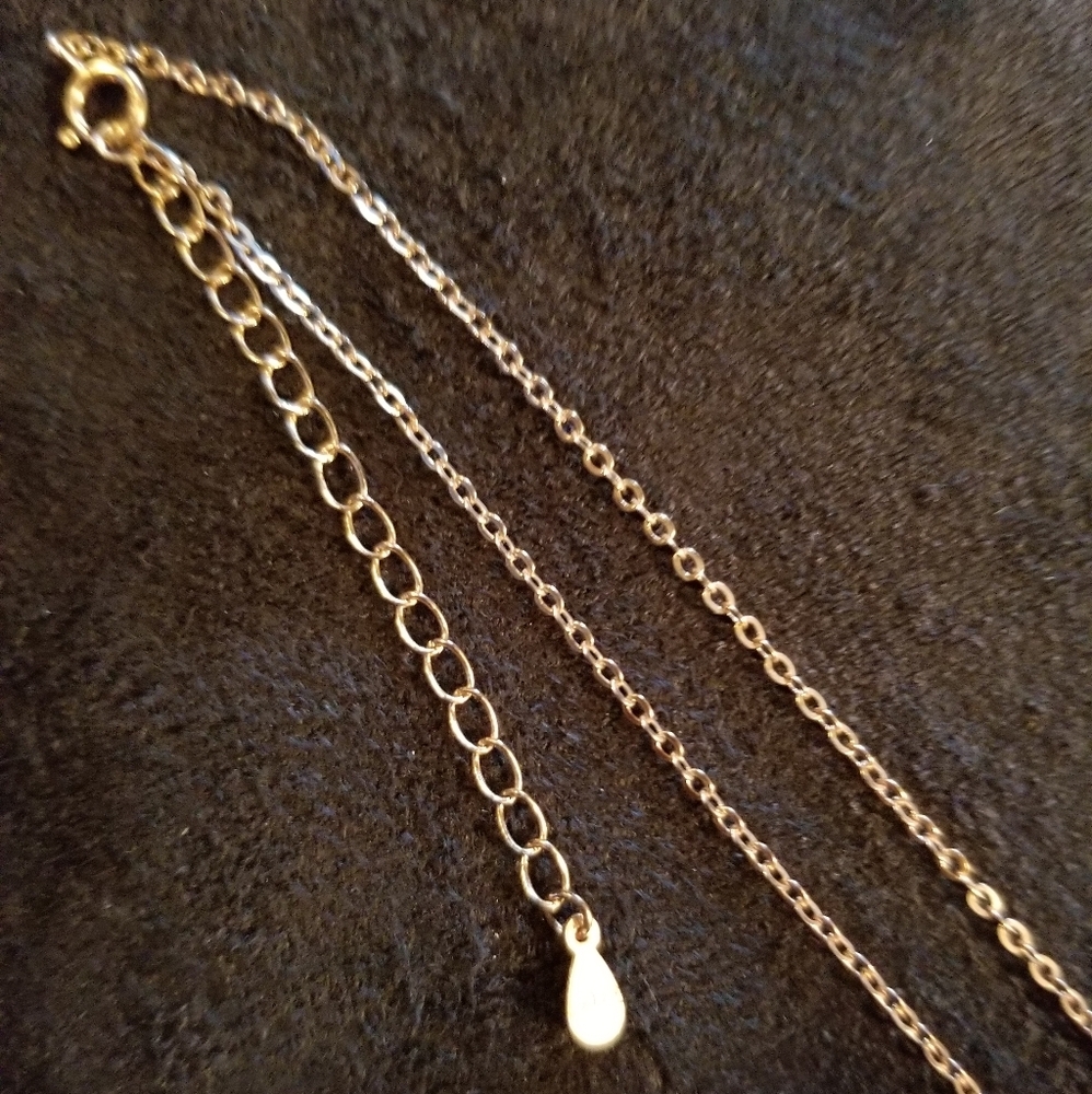 Dangling Hearts 18" Rose Gold Plated Necklace - Picture 7 of 8